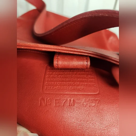 Vintage Coach Red Leather Soho Shoulder Bag #9157 • 90s Legacy Creed Brass - Picture 10 of 12